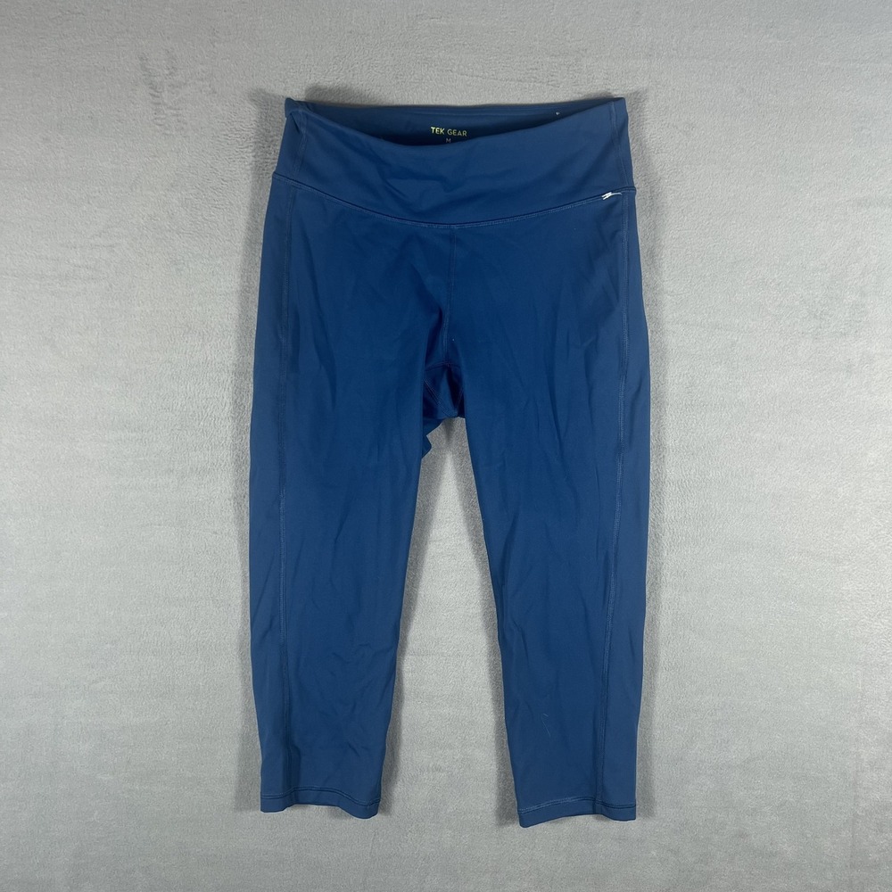 Tek Gear Women's Active Capri Leggings‎ Size M Blue Polyester Spandex Blend
